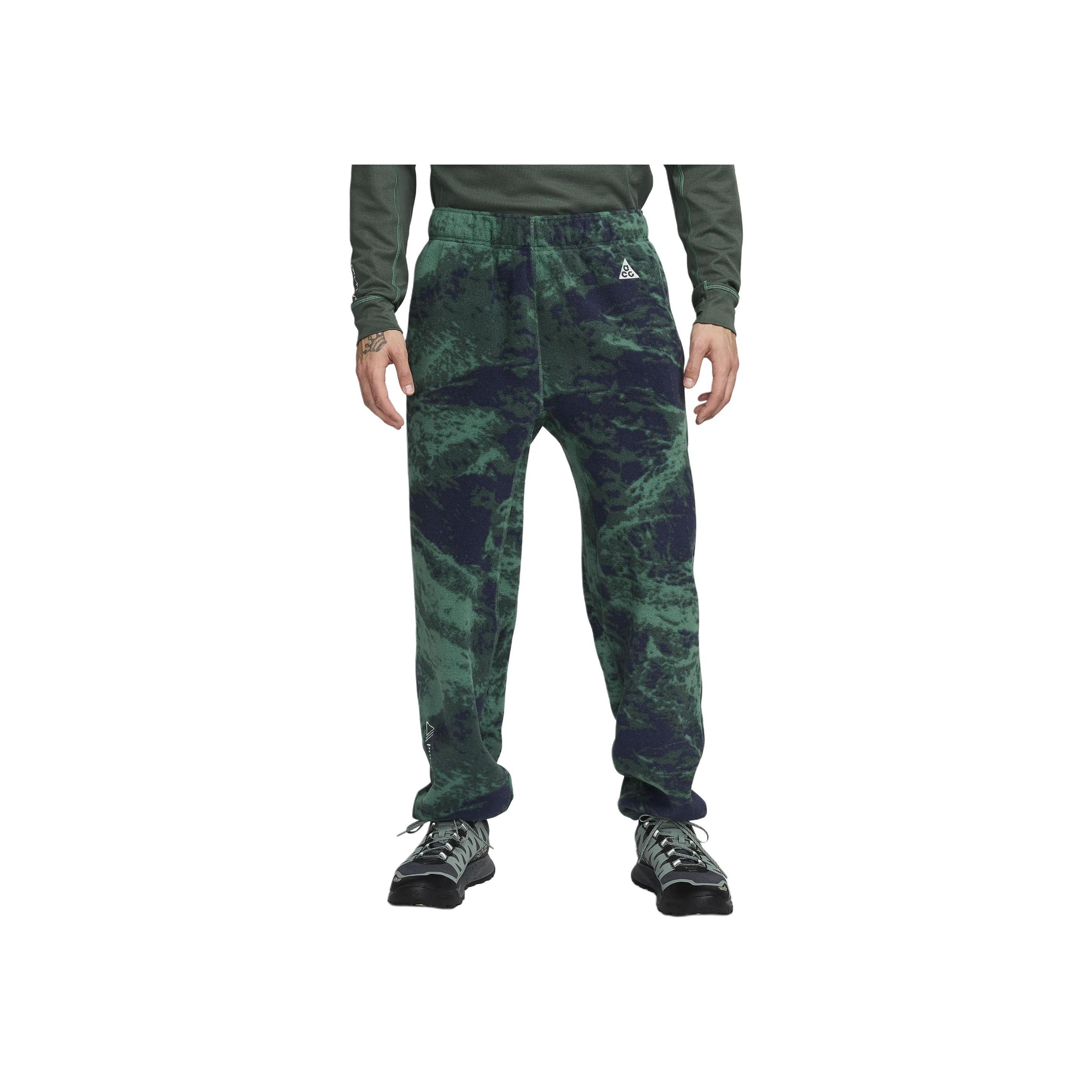 Nike Men s ACG Wolf Tree Polartec Fleece Allover Print Pants Green Blue FN2432-361 L