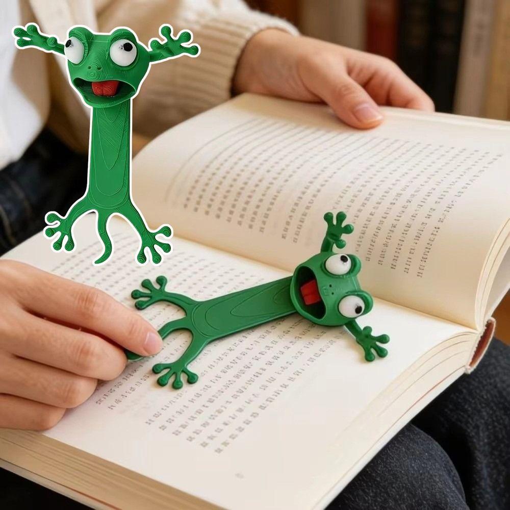 1/2Pcs Durable Structure 3D Frog Bookmark Lightweight Portable Cartoon Page Marker  Desk Decoration