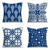 Blue and White Geometric Pattern Pillow Covers Pattern Cushion Cover Suitable for Sofa Bedroom Car Pillow Cover