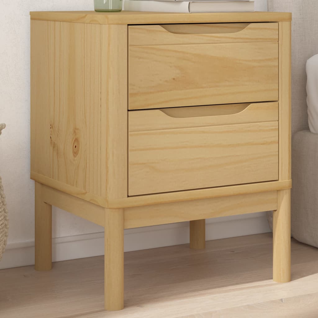 Nightstand Wax Brown 45 x 39 x 57 cm Solid Pine Wood
