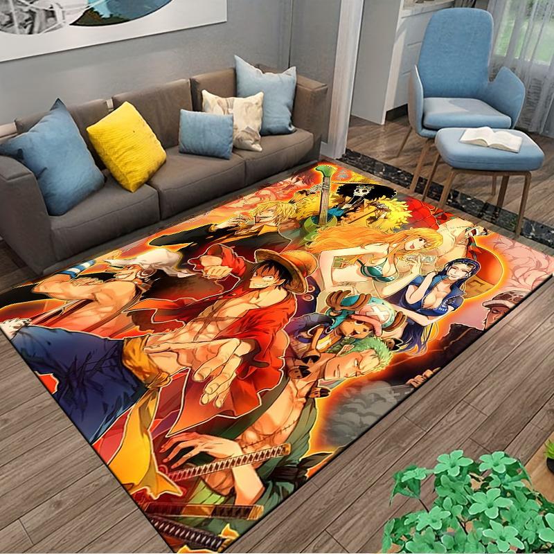 "Anime-Themed Carpet with Pirate Characters and Vibrant Colors" Suitable for use as an anti-slip for living room bedroom sofas