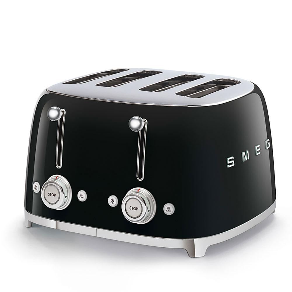 Toaster Smeg Black 4-Slot TSF03BLEU