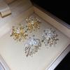 Pearl Like Dangling Firework Starburst Ear Studs Elegant Bridal Earrings  for Ladies