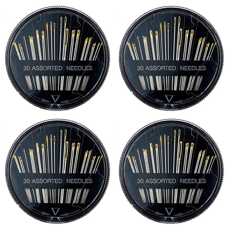 30 Stück/Karton Verschiedene Größen Nähnadel-Scheiben-Set 1/2/4 Kartons verfügbar Heim-DIY Handgemachtes Handwerk Sticknadel Näh-Gadgets ZYF