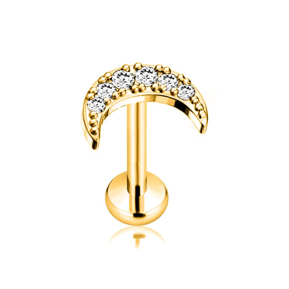 Titanio ASTM F136 G23 Fiore Luna Farfalla Piercing Senza Filettatura Spillo Fulmine Push-in Stud per Labbra Daith Conch Orecchino 16G 18G 20G