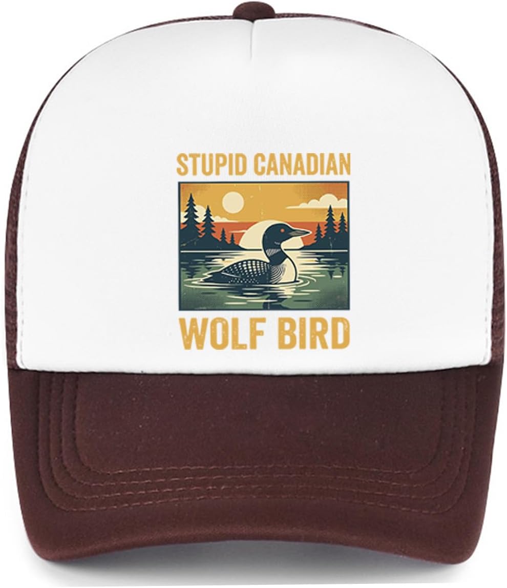 Stupid Wolf Bird Baseball Cap Funny Wolf Bird Graphic Adjustable Breathable Mesh Hat for Men Women
