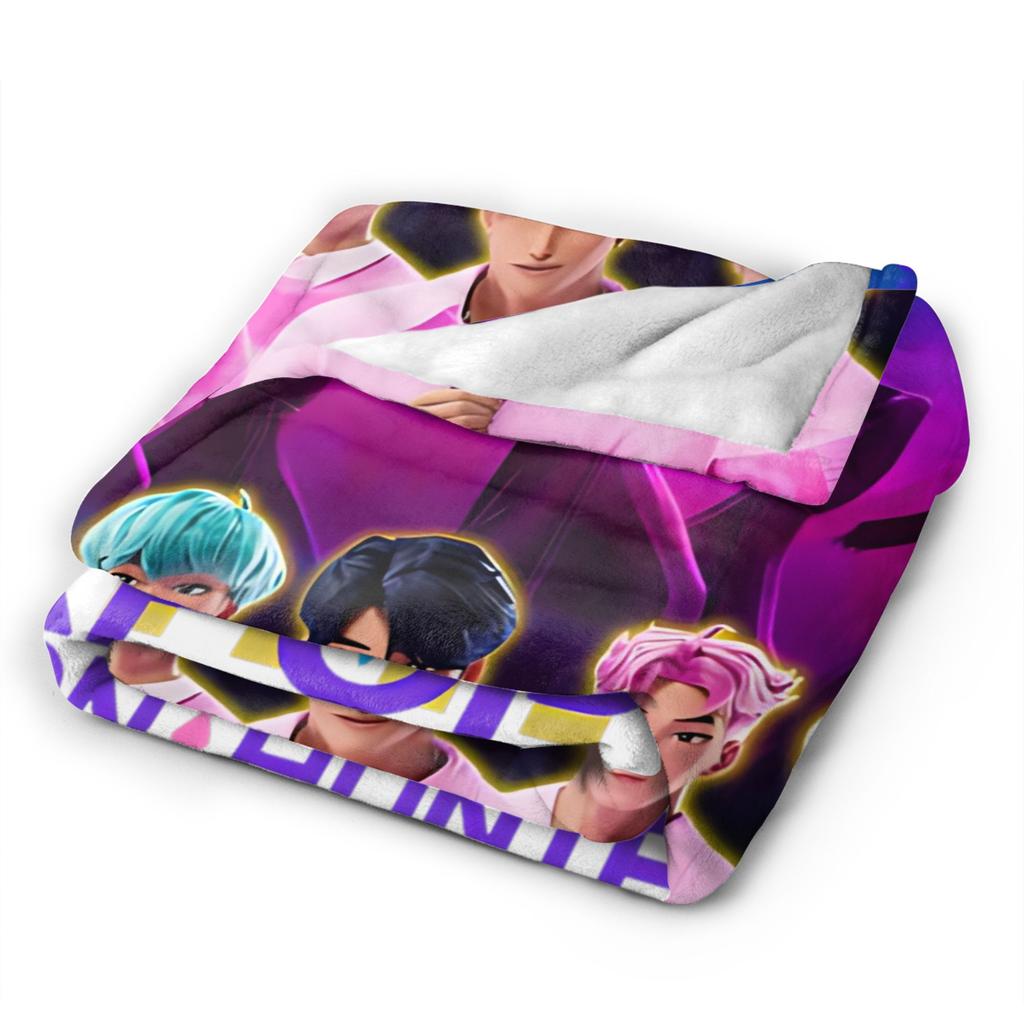 Saja Boys Kpop Demon Hunters Blankets  Flannel Awesome Soft Throw Blanket for Chair Covering Sofa  Winter