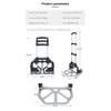 Hotel Trolley 3 Wheels Aluminium Alloy Stair Portable Climbing Cart Folding Hand Truck Luggage Cart With Telescoping Handle