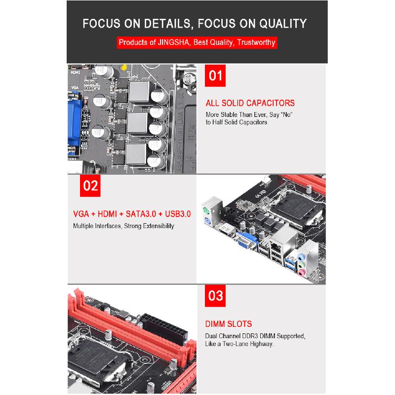 H81 Motherboard with M.2 NVME SSD, LGA 1150, Ddr3, Sata 3.0/usb 3.0/VGA/hdmi Connector