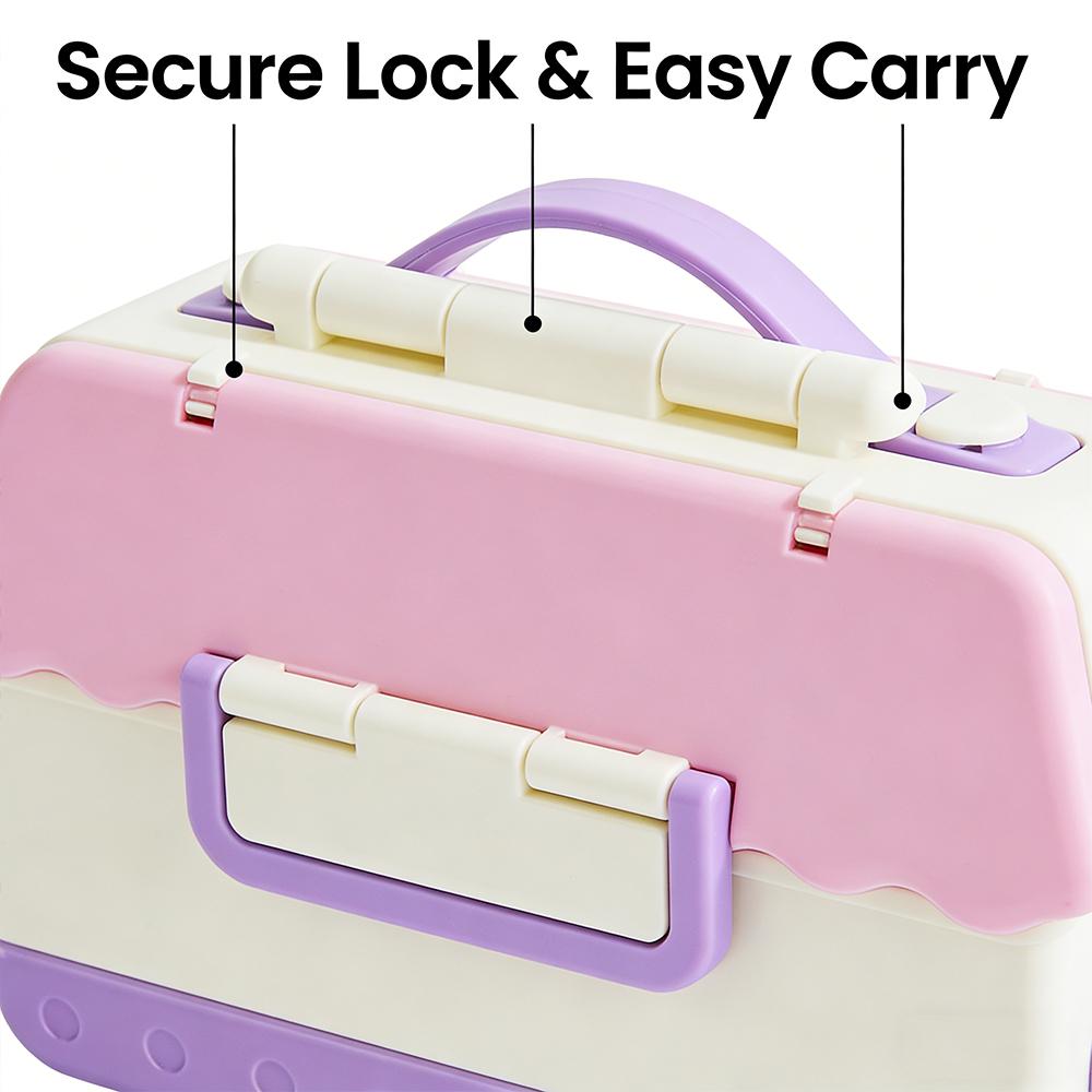 Bento Box for Kids - Insulated Bento Lunch Box with Leak Proof Vacuum Insulated Food Jar - 4 Compartments Outdoor Tableware