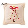 Soft Skin Friendly Cushion Covers Christmas Plush Pillowcase, 3D Embroidered Design Throw Pillow Retro Dark Green Cover, Decorative Cover for Holiday