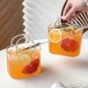 Borsa a Mano Portatile Bicchiere di Vetro, Bicchieri da Cocktail Creativi, Bicchieri da Vino alla Frutta Divertenti, Borsa in Vetro Stile Ins con Cannuccia, Attrezzi da Bar
