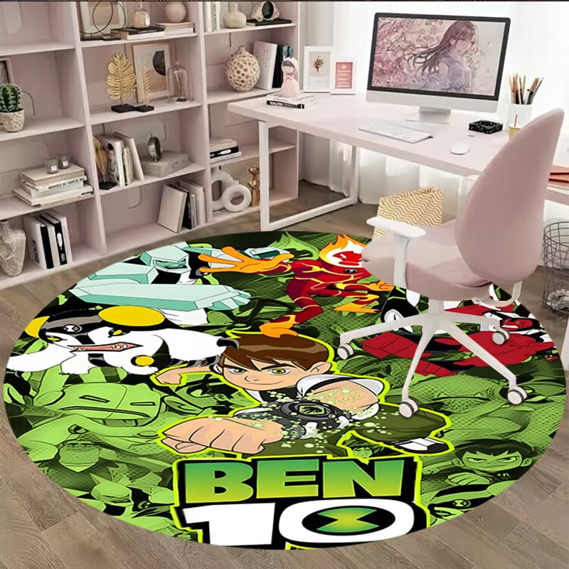 1pc Ben10 Print Round Carpet Chair Round Carpet Suitable for Bedroom Living Room Home Decorative Carpet