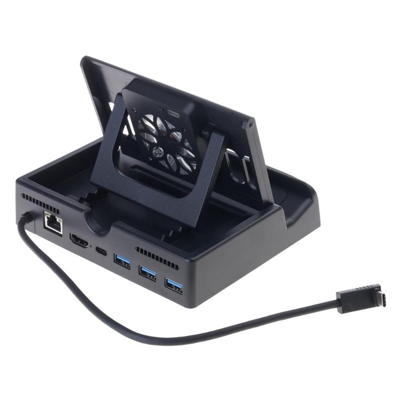 

6-in-1 Portable Steam- Deck Docking Station HDMI2.0 4K@60Hz Gigabit-Ethernet 3 USB3.0 Port USB-C Port for Gaming 1