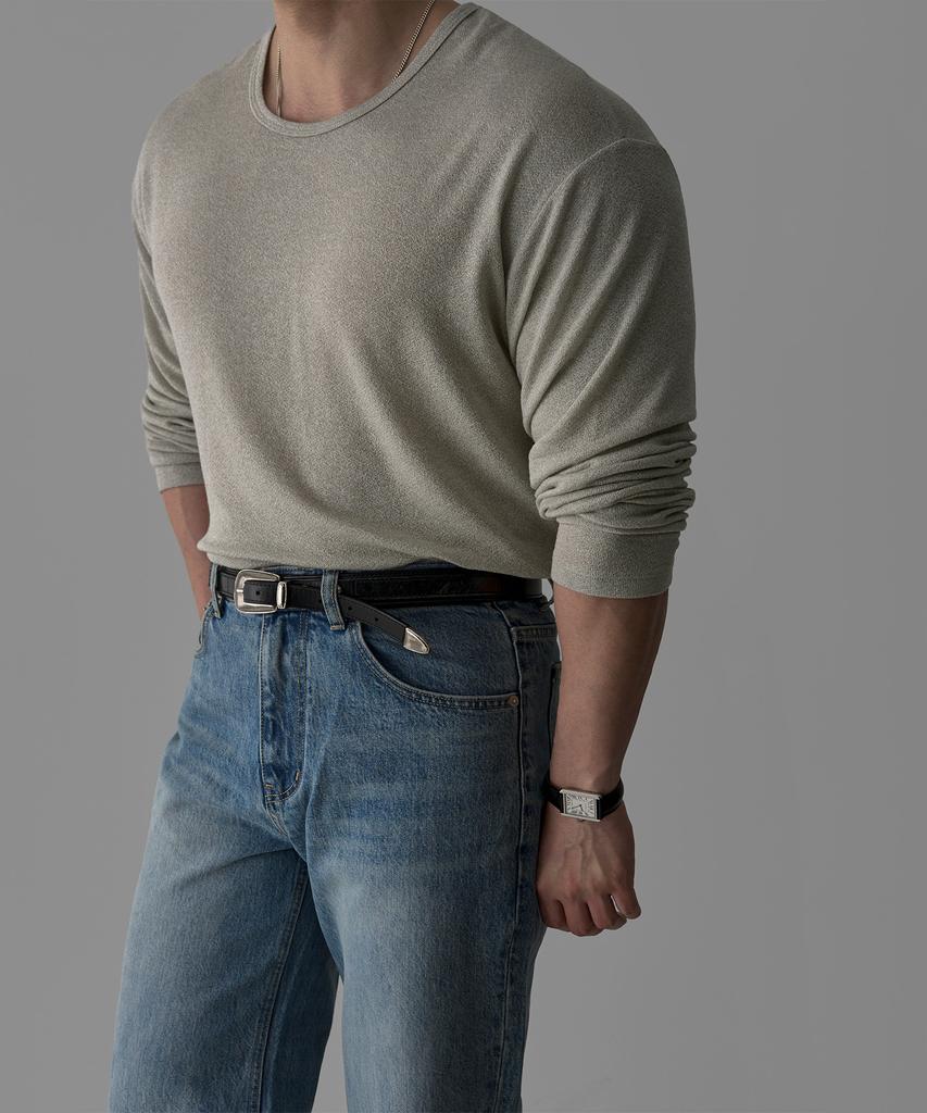 Baulopeulodeogteu Wool Fluid Knit Tee [Light Gray]