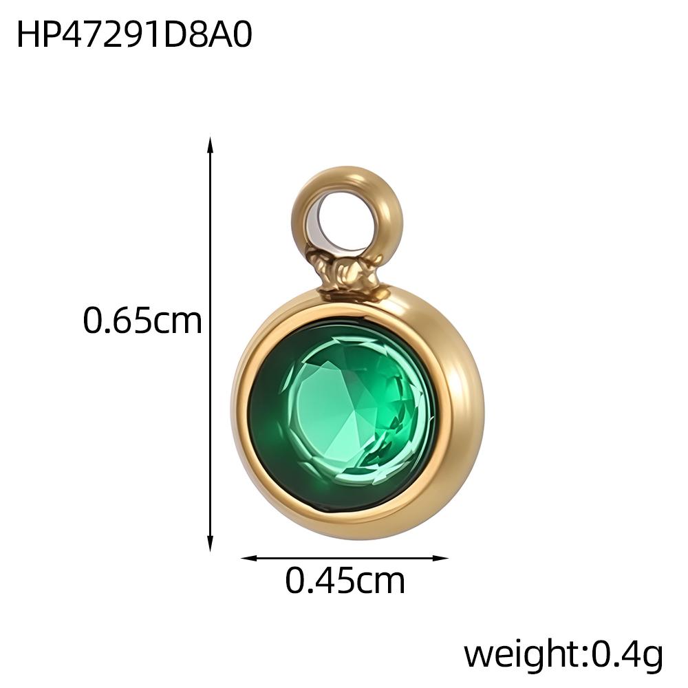 

CARLIDANA Tarnish Free DIY Geometric Round Charms Gold Plated Stainless Steel Waterproof Birthstone Pendant for Jewelry Making