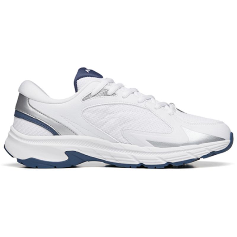 Anta AT952 Cushioned Slip Resistant Abrasion Resistant Breathable Low Top Casual Running Shoes Men's White Silver Blue Sneakers 912235597-3