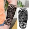1 Sheet Tiger Skull Nun Wolf Lion Compass Folwer Temporary Tattoos For Men Women Fake Tattoo Sleeve Arm Leg Forearm Body Thigh