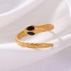 Gold-Plated Snake-Shaped Titanium Steel Adjustable Ring for Women - Retro, Colorfast, European & American Fashion.