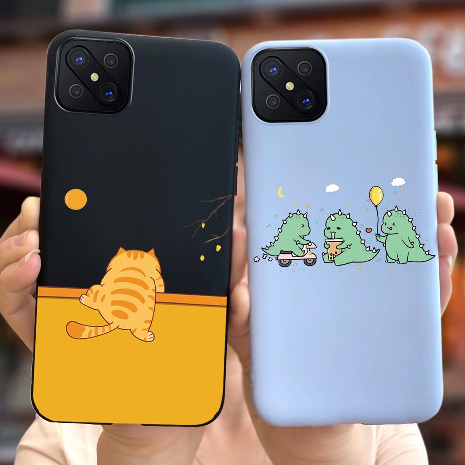 For Oppo Reno 4Z 5G Case CPH2065 Lovely Candy Painted Cover Soft Silicone Phone Case For Oppo Reno4 Z Reno4Z Fundas 6.57'' Coque