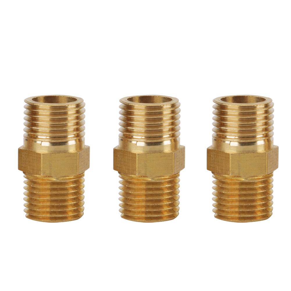 20 Pcs 18 BSP To 18 BSP External Thread Brass Pipe Hex Nipple Fitting Quick Adapter