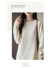 2026 A/W Women's Thick Knit Pure Cotton Dress - Long Sleeve, Solid Color, Round Neck, Loose Mid-Length Skirt