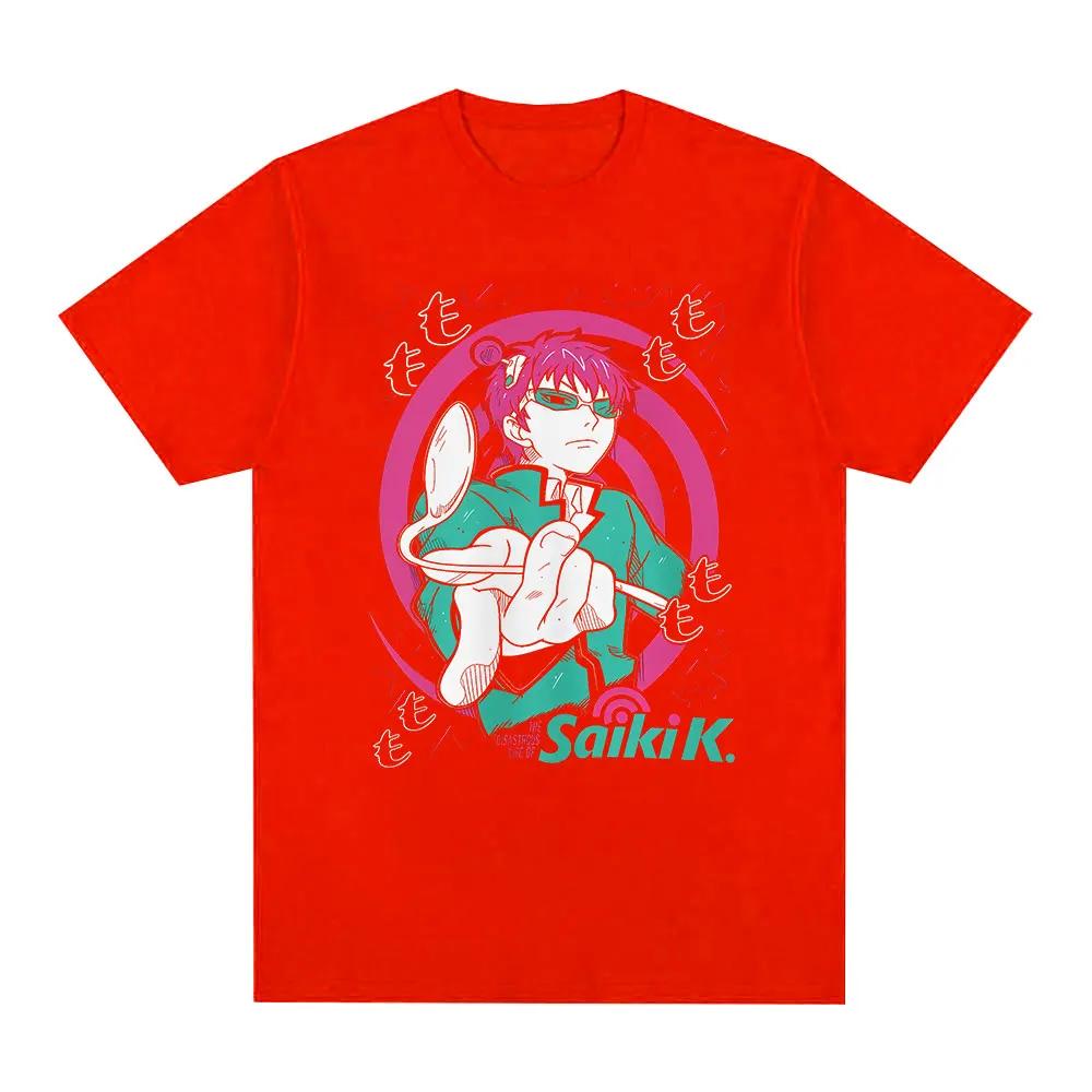 Anime The Disastrous Life of Saiki K Tshirts Saiki Kusuo Unisexga Harajuku Hip Hop Casual Cotton Short Sleeves Tee Shirt Oversized