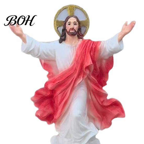 Jesus Sculpture for Lawn Statue Solar Light, Religious Garden Outdoor Waterproof Lighted Powered Patio Decorations Figurine, Pathway Light Yard