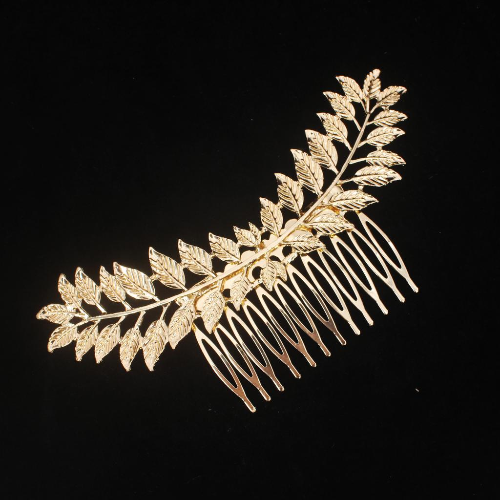 Metal Gold Color Leaf Hair Combs Hair Accessories Side Combs Straight Teeth Hairpins Clips Bridal Wedding Veil Comb Accessories