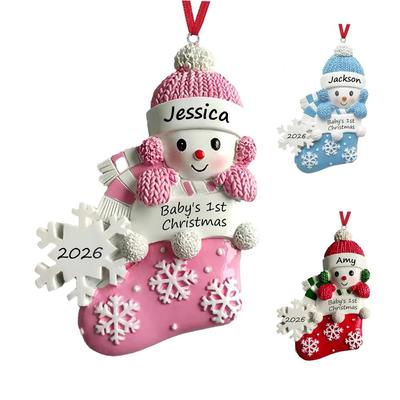Snowman Theme First Christmas Ornament Keepsake Adorable Design Snowman Christmas Ornaments Newborn Christmas Ornament