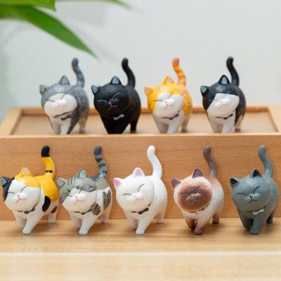 Cute Cat Series Ornaments For Home Decoration Mini Funny Animal Craft Figurine Landscape Miniature Garden Pot Fairy Decor MIT