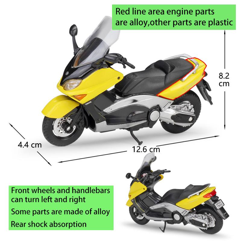 1/18 Scale Welly 2001 YAMAHA XP500 TMAX Alloy Motorcycle Model Diecasts Metal Toy Vehicles Motorcycle Model High Simulation Collection Childrens Gifts