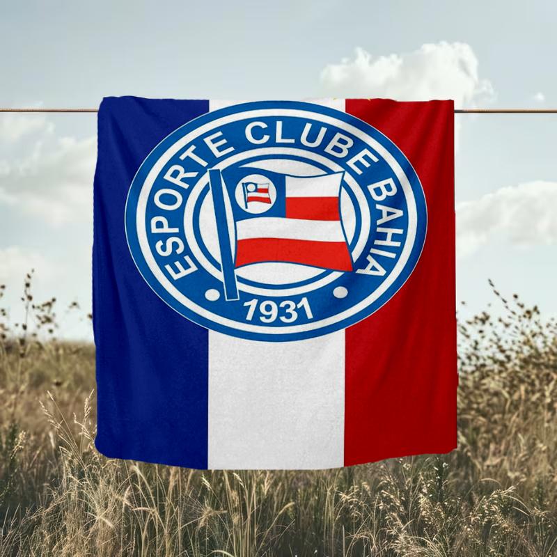 1 Stück Esporte Clube Bahia Sportverein Emblem Aufgedruckte Weiche Flanelldecke Überwurf für Schlafzimmer Wohnzimmer Sofa Camping Fan Geschenke Weihnachtsgeschenke