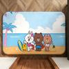 cartoon B-Brown and F-Friends Floor Mat Soft Flannel Floor Mat  Suitable for Entryways, Living Rooms, Bedrooms, and Bathrooms