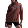 Nike Sportswear Phoenix Fleece Oversized Logo Letter Collar Comfortable Drop Shoulder Jacket Women Jackets Red Brown FV7680218