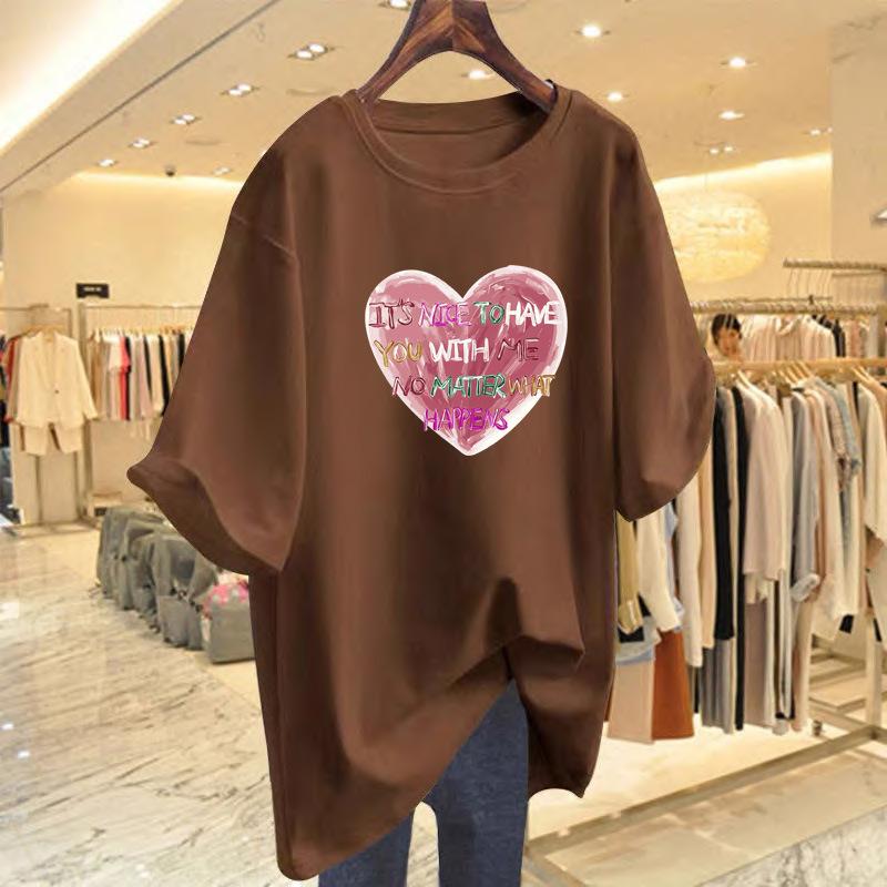 Short-sleeved t-shirt women's 2025 new summer white pure cotton small loose and thin round neck versatile front shoulder top