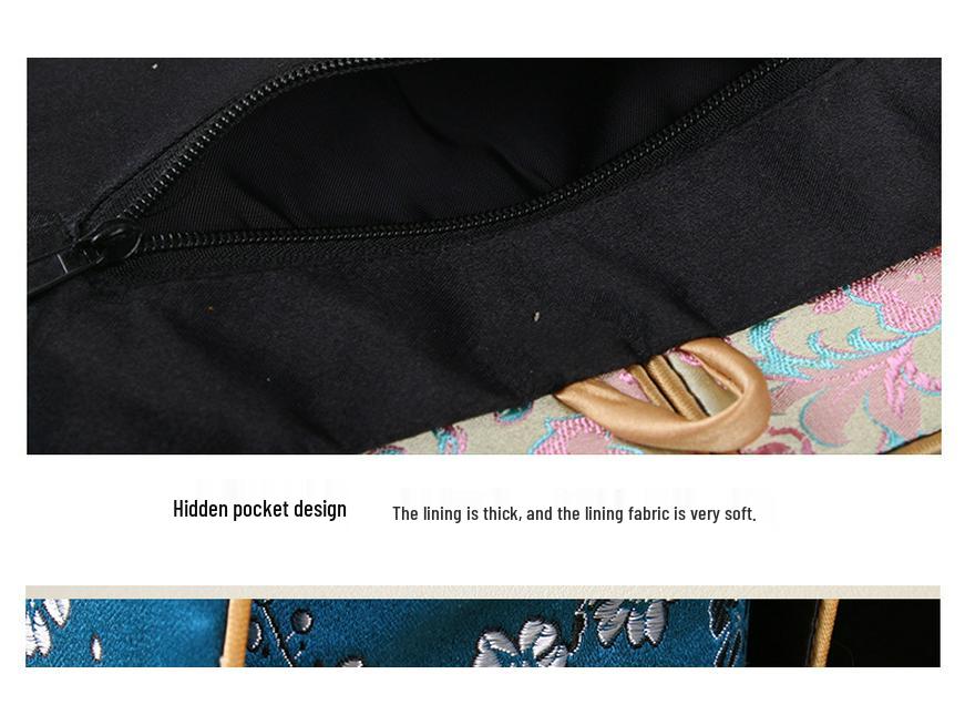 Nanjing Brocade Silk Clutch: Chinese Style Qipao Hanfu Makeup Bag, Coin & Card Holder, Key Pouch