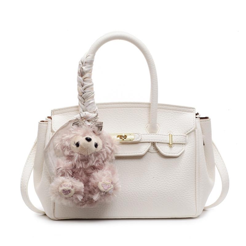 Korean Version of Simple and Fashionable Lychee Pattern Texture Portable Platinum Bag Niche Leisure Commuting Style Versatile Women's Messenger Bag