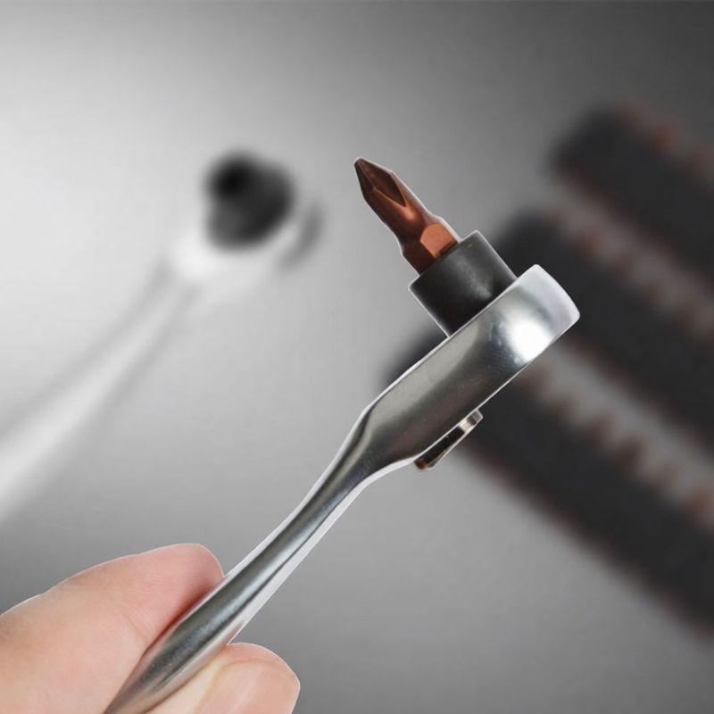 1 4 Drive Dual Head Ratchet Spanner Mini Quick Release Socket Bit Driver Maintenance Repair Tool Professional Hand Work