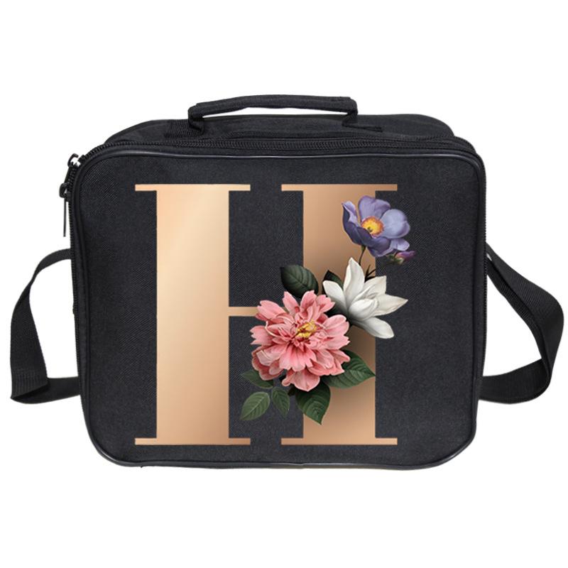 Neue bedruckte Lunchtasche mit 26 Buchstaben, großes Fassungsvermögen, Mehrfachtaschen-Lunchbox-Tasche