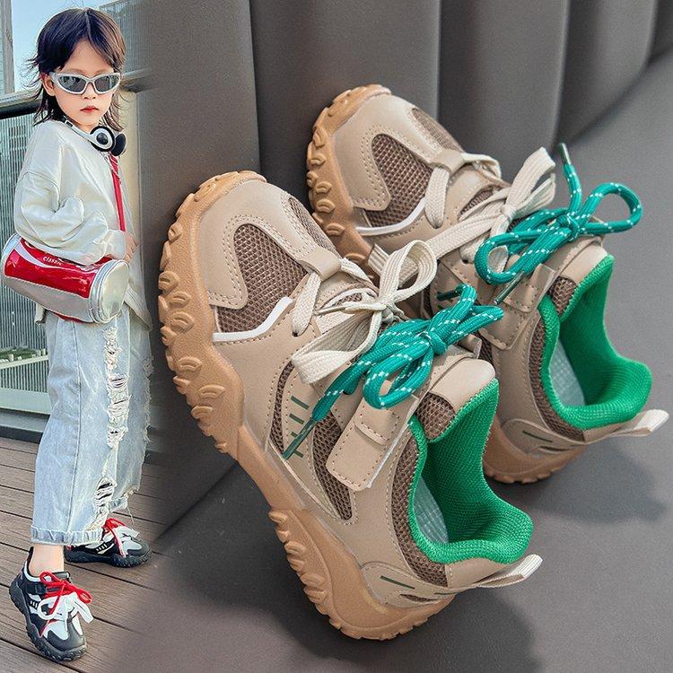 

Детская спортивная обувь Обувь для девочек Дышащая повседневная сетчатая обувь 2025 весна новая обувь для пап для мальчиков обувь для детей среднего и старшего возраста 37 хаки