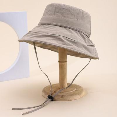 Women'S Bucket Hat Spring Summer Windproof Sunshade Fisherman Cap Female Sunscreen Sun Hat Cloth Foldable Sunhat New