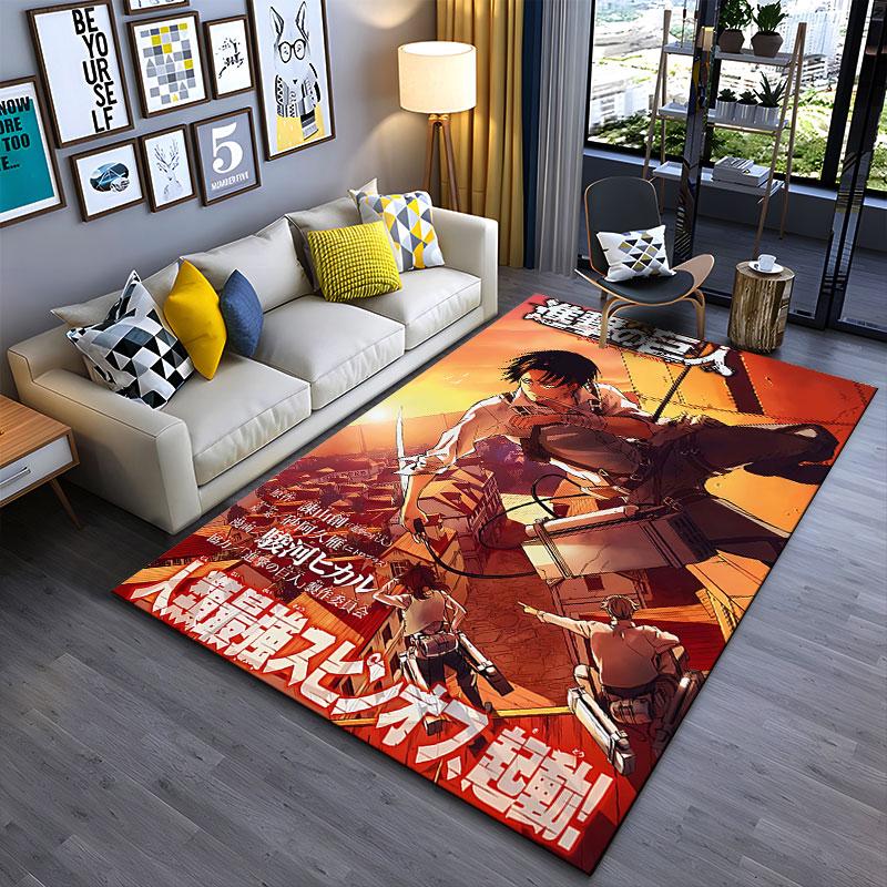Attack on Titan Anime Carpet suitable as a non-slip mat for the living room or bedroom sofa