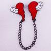 Broken Heart Chain Link Enamel Brooch Ornament Gift