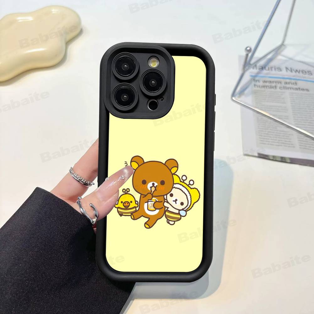 Cartoon Rilakkuma Bear Phone Case For iPhone 17 16 15 14 13 12 11 Air Plus Pro Max Soft Back Cover