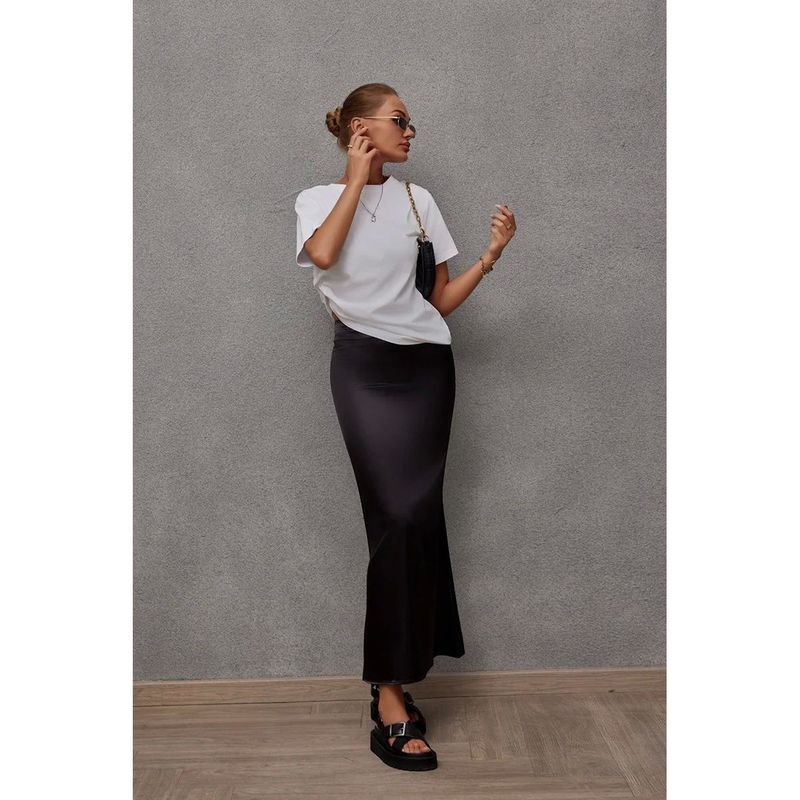 Solid Color Fish Tail Wrapped Hip Skirt Pure Color Fishtail Sheath Skirt