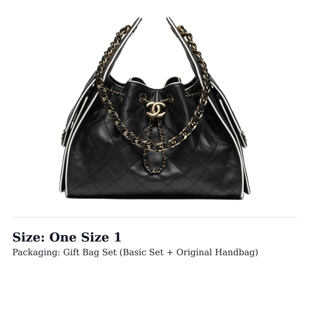 CHANEL Calfskin Shoulder Bag Small Women's Black AS5293-B24123-U9622