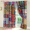 2PC Bohemian Mandala Patchwork Curtains - Vibrant Hippie Print Window Drapes for Living Room Bedroom Decor