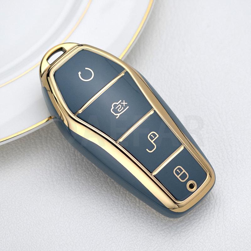 

Мягкий чехол для ключей из ТПУ, держатель для брелока для BYD Han Ev Tang Dm/Qin PLUS/Song Pro/MAX/Yuan, аксессуары для автомобильных ключей Key Case серый