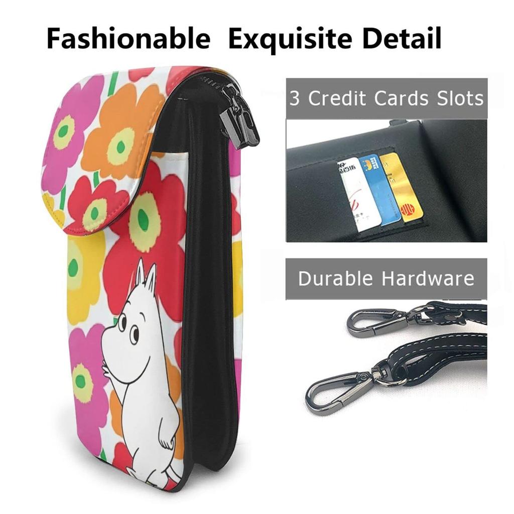 THEBEASTPIE Moomin Shoulder Smartphone Walking Bag for PU Multifunctional Crossbody Small Item Cell Phone LANSERY Card Shoulder Bag Bag, Pouch, Women,